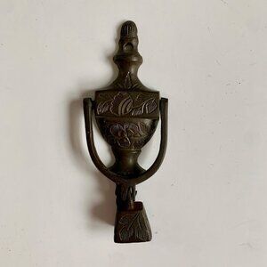 Vintage Bells of Sarna Door Knocker w/ Bell Small Engraved India Metal